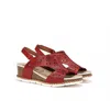 Fluchos Women Gold Sandal In Texas Carmin In Multi