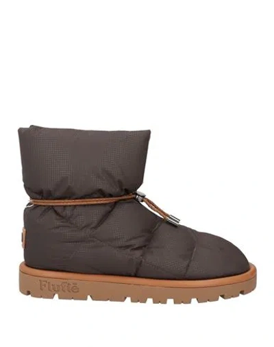 Flufié Woman Ankle Boots Dark Brown Size 11 Textile Fibers