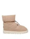 Flufié Woman Ankle Boots Khaki Size 11 Textile Fibers In Beige