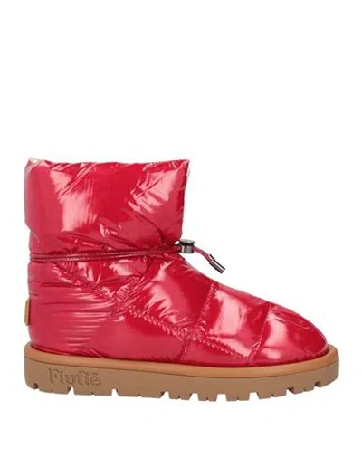 Flufié Woman Ankle Boots Red Size 10 Textile Fibers