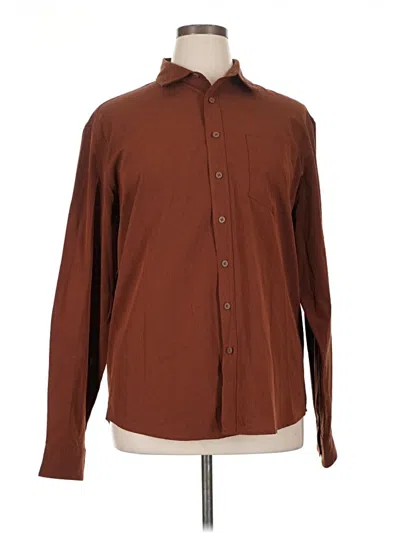 Pre-owned Flx Long Sleeve Blouse In Brown
