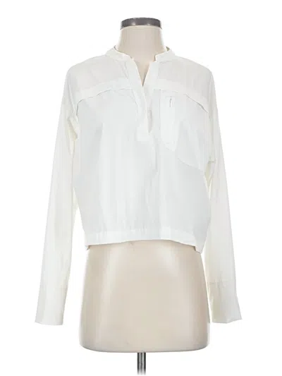 Pre-owned Flx Long Sleeve Blouse In White