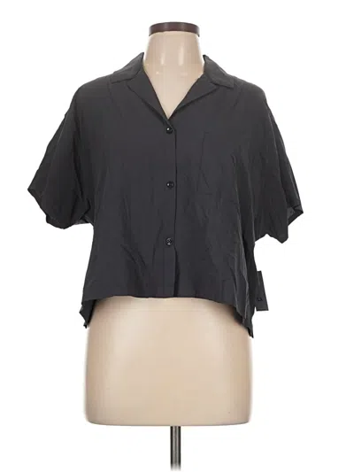 Pre-owned Flx Short Sleeve Blouse In Gray