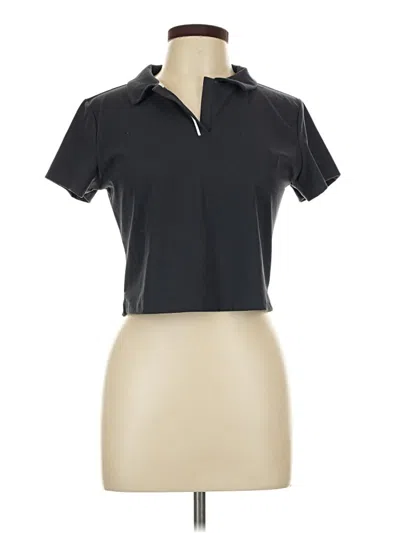 Pre-owned Flx Short Sleeve Top Black Collared Neckline Tops