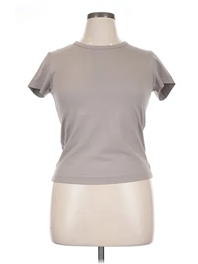 Pre-owned Flx Short Sleeve Top Gray Mock Neckline Tops