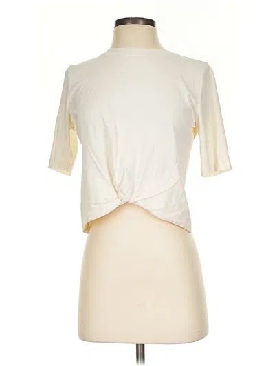 Pre-owned Flx Short Sleeve Top Ivory Mock Neckline Tops