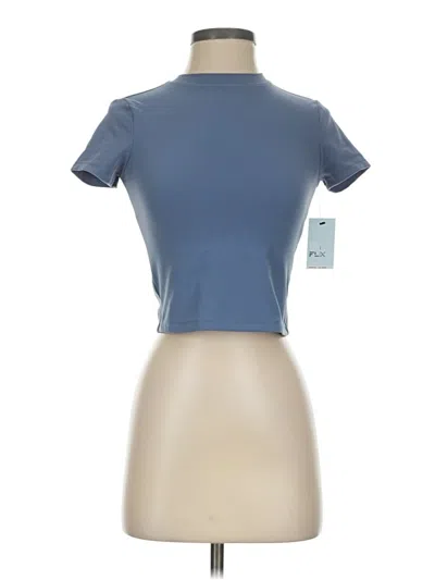 Pre-owned Flx Short Sleeve Turtleneck In Blue
