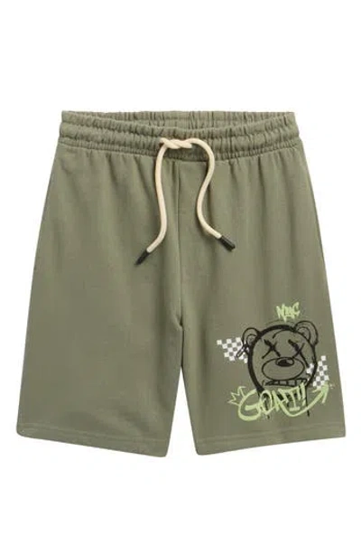 Fly By Night Kids' Jovi Fleece Shorts In Green