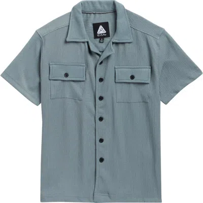 Fly By Night Kids' Textured Camp Shirt In Blue