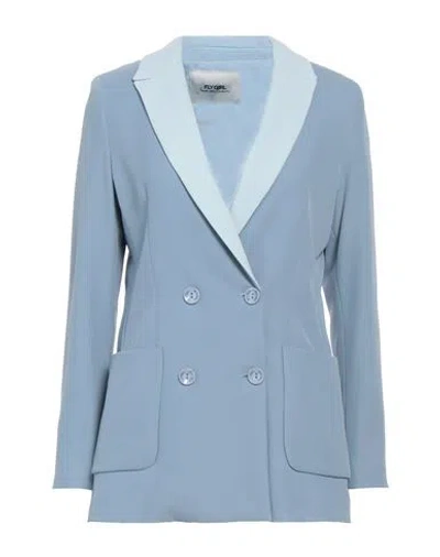Fly Girl Woman Blazer Light Blue Size 6 Polyester, Elastane