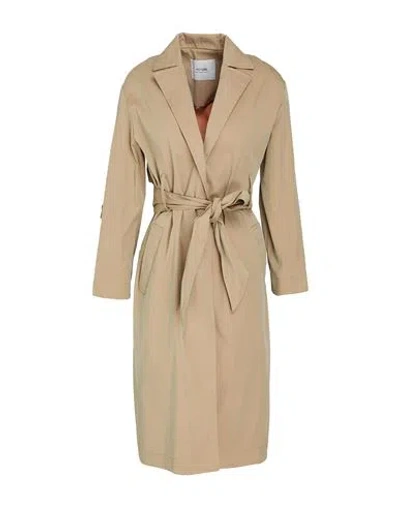 Fly Girl Woman Overcoat & Trench Coat Khaki Size 10 Polyester, Cotton In Brown