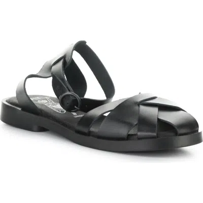Fly London Alli Ankle Strap Fisherman Sandal In Black