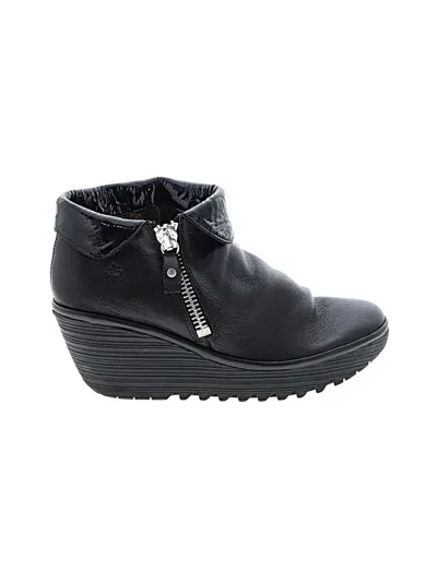 Pre-owned Fly London Ankle Boots In Black