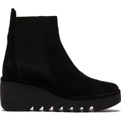 Fly London Bagu233fly P501233000 Boots Women's 8-8.5 Black Wedge Chelsea Zpo696 (black,8-8.5)