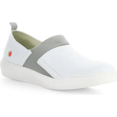 Fly London Baju Slip-on Sneaker In White/grey Smooth