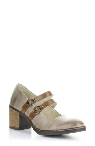 Fly London Baly Mary Jane Pump In Taupe/ Camel