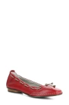 Fly London Bapi Ballet Flat In Red Velvet