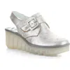 Fly London Bary Platform Wedge Clog In Pearl