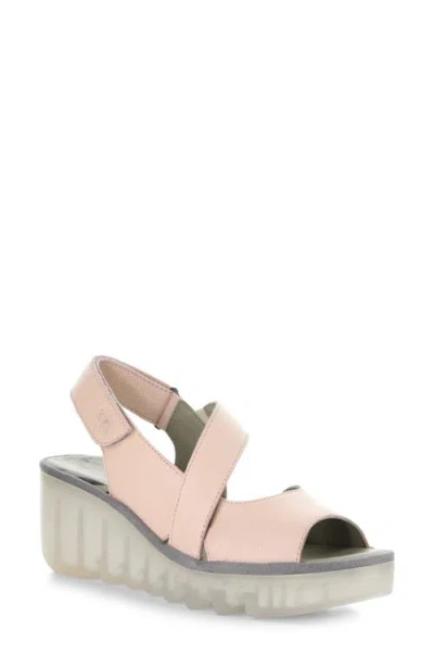 Fly London Basy Slingback Platform Wedge Sandal In Pink