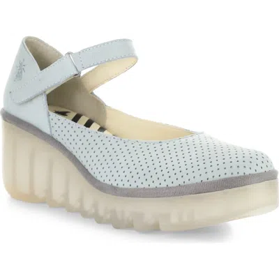 Fly London Bawa Platform Wedge Pump In Blue