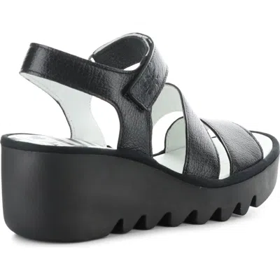 Fly London Bexy Platform Wedge Sandal In Black