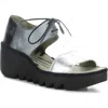 Fly London Bilu Platform Wedge Sandal In White