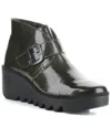 Fly London Birt Patent Boot In Green