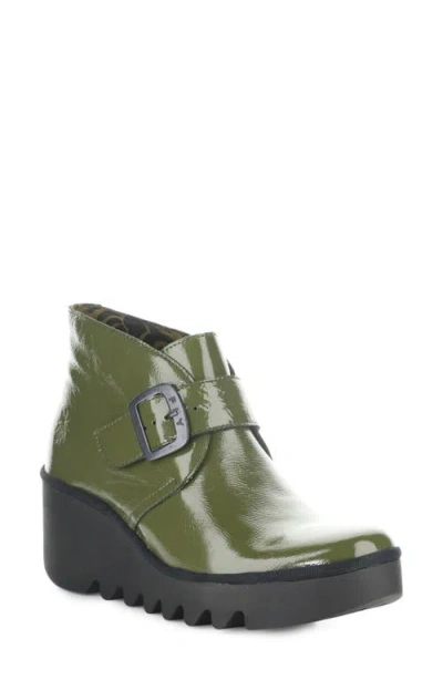 Fly London Birt Wedge Bootie In Green