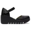 Fly London Biso305fly - Women's Wedge Heel Closed Toe Leather Sandals
