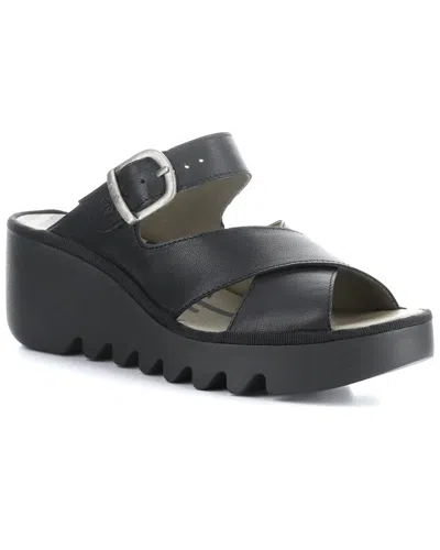 Fly London Bocy Leather Sandal In Black