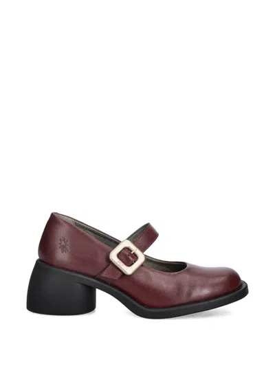 Fly London Buckle-strap Pumps In Burgundy