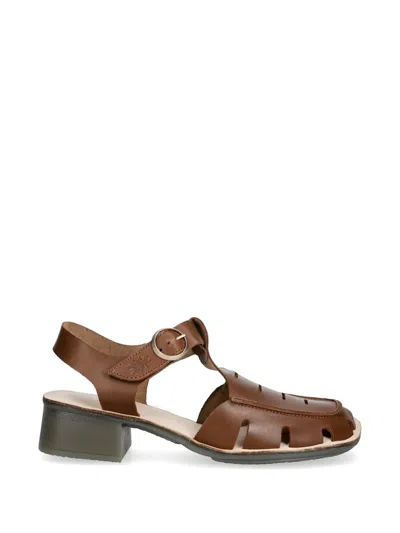 Fly London Buckle-fastening Cut-out Sandals In Animal Print