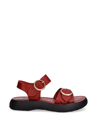 Fly London Buckle-fastening Leather Sandals In Black