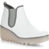 Fly London Byne Wedge Chelsea Boot In 011 White Arkansas