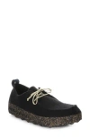 Fly London Chat Moc Toe Derby In Black Tweed/felt