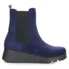 Fly London Chelsea Ankle Boots In Paty Navy In Navy Burn