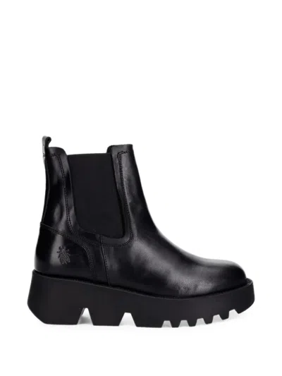 Fly London Chunky-sole Chelsea Boots In Black