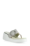 Fly London Dafi Platform Sandal In Silver Borgogna
