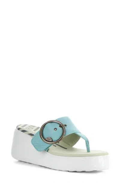 Fly London Dafi Platform Sandal In Turquoise Ceralin