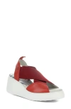 Fly London Daif Platform Wedge Sandal In 001 Devil Red