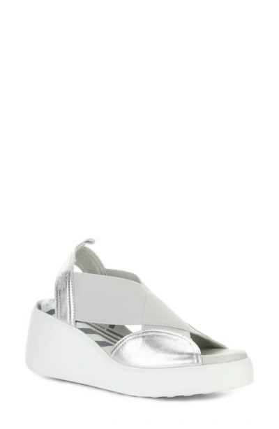 Fly London Daif Platform Wedge Sandal In Gray