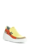 Fly London Davy Platform Wedge Sneaker In Yellow