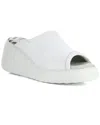 Fly London Doli Platform Wedge Slide Sandal In White