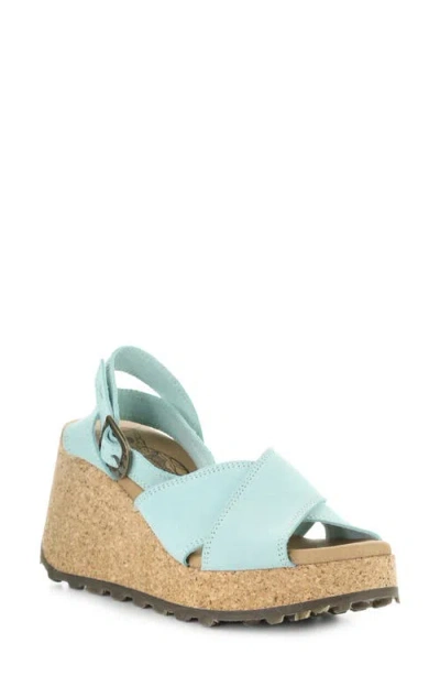 Fly London Dony Platform Wedge Sandal In Blue
