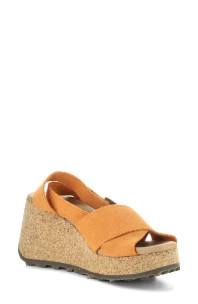 Fly London Dony Platform Wedge Sandal In Brown