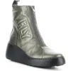 Fly London Drim Platform Wedge Bootie In Gray