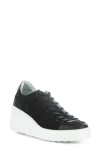 Fly London Dufy Platform Wedge Sneaker In Black