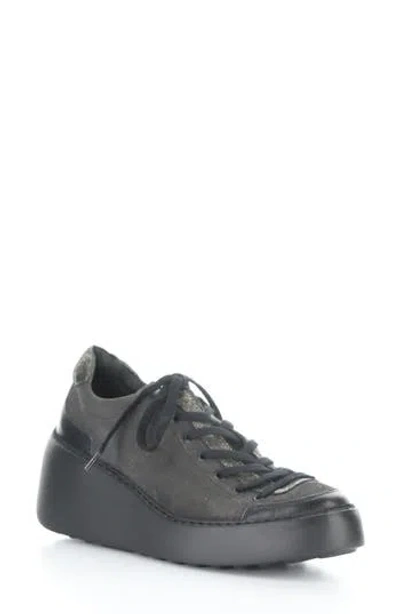 Fly London Dufy Platform Wedge Sneaker In Black