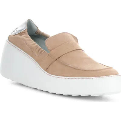 Fly London Duli Platform Wedge Loafer In Neutral