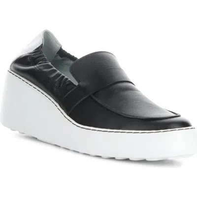 Fly London Duli Platform Wedge Loafer In Black